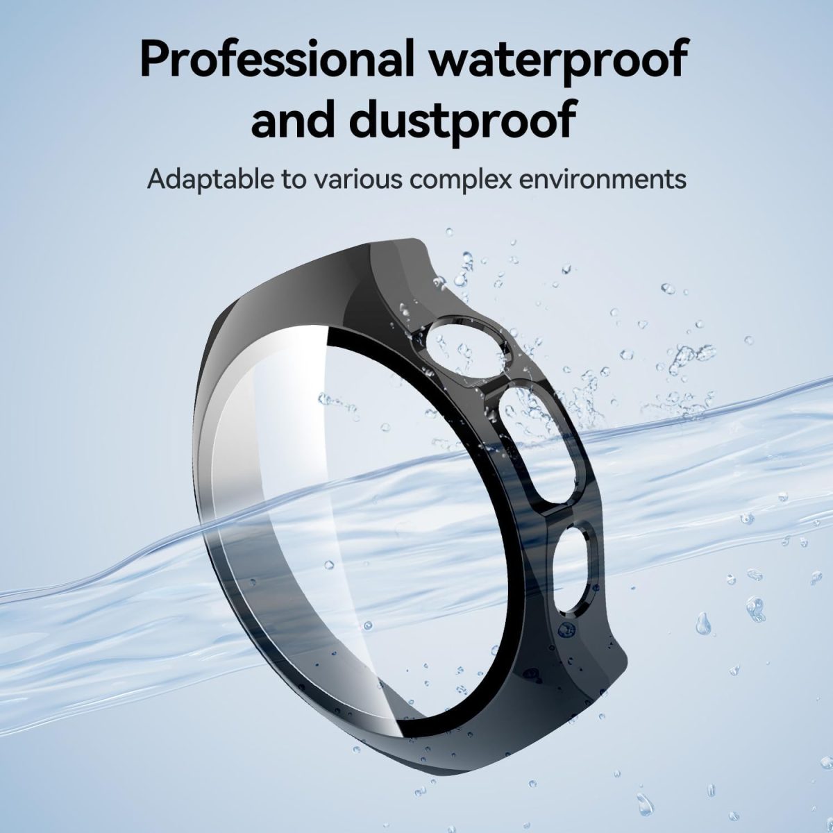 ⁦T Tersely Case and Screen Protector for Huawei Watch 5 46mm, All-around Anti Scratch Shockproof Protective Hard PC Full Cover Tempered Glass Compatible with Huawei Watch 5 (Black)⁩ - الصورة ⁦6⁩