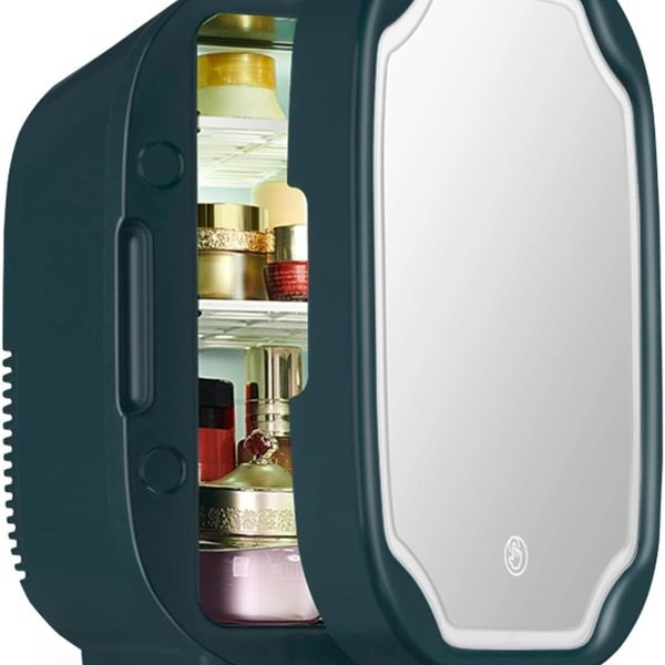 Avcbno Compact refrigerator Mini Refrigerator With LED Light Cosmetic Skincare Refrigerators Makeup For Home Office And Portable Fridge Cooler Warmer