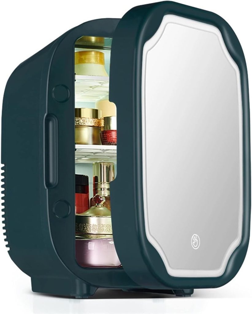 Avcbno Compact refrigerator Mini Refrigerator With LED Light Cosmetic Skincare Refrigerators Makeup For Home Office And Portable Fridge Cooler Warmer