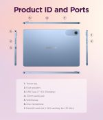 ⁦Lenovo Tab, 10-inch, LUNA GREY, MediaTek® G85 OC 2.0GHz, 4GB Ram, 128GB Storage, With Call Feature, 4G-LTE, 5100 mAh Battery, TB311XU,with Clear Case, ZAEJ0021SA⁩ - الصورة ⁦8⁩