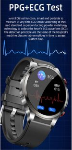 ⁦FUfIzu Ecg Smart Watch Blood Sugar,blood Glucose Sugar Smart Watch,ECG+PPG Fitness Tracker with Body Temperature Heart Rate Blood Pressure Blood Oxygen Monitor,sport Watch,Grey,Large⁩ - الصورة ⁦6⁩