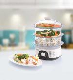 ⁦BLACK+DECKER Food Steamer,775W, 10L 3-Tier Detachable Design, Timer Control, Quick & Easy Meal Prep, Dishwasher Safe, Lightweight 1.98 Kg, 220-240V, Efficient and Compact, White - HS6000-B5⁩ - الصورة ⁦4⁩