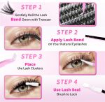 ⁦YOITS 640Pcs DIY Eyelash Extension Kit, D Curl Lash Clusters Kit 30D&40D&50D Lash Extension Kit 9-16mm Cluster Eyelash Extensions, with Lash Bond and Seal and Lash Tweezers (30D+40D+50D Lash Kit)⁩ - الصورة ⁦7⁩