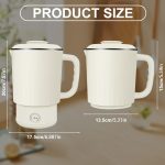 ⁦ANYOUI 4 in 1 Electric Kettle,0.8L Portable Kettle with Two Temperature Modes for Cooking, Tea, Eggs,5Mins Fast Boiling,600W Stainless Steel Kettle with Detachable Base for Camping, Travel,and Office⁩ - الصورة ⁦8⁩