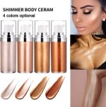 ⁦Face Body Luminizer, Liquid Highlighter Makeup, Shimmer Glow Illuminator, Bronzer Smooth Shine, Waterproof Moisturizing Body Highlighter (03# Bronze Gold)⁩ - الصورة ⁦4⁩