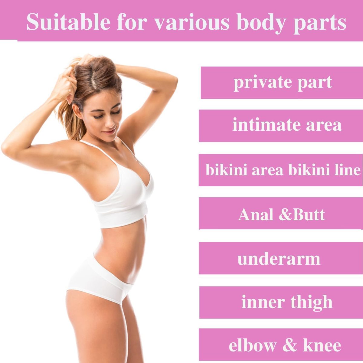 ⁦Skin Whitening Cream Bleaching Cream for Body Intimate Area, Private Parts, Underarm, Knees, Elbows, Inner Thigh, Bikini Areas, Bikini Line, Lightening Dark Spot Remover For Intimate Part (1.7FL OZ)⁩ - الصورة ⁦4⁩