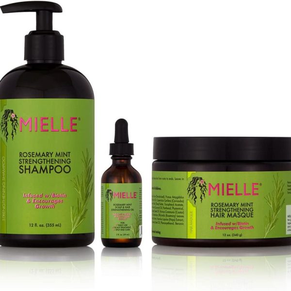 Mielle Organics Mielle/Rosemary Mint Strengthening/Shampoo/Hair Masque/Scalp & Hair Strengthening Oil (Serum) / Deal/Gift Set