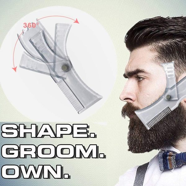 Azonee Beard Shaper Kit, Premium 360° Adjustable Beard Lineup Tool, Clear Shaping Template for Styling & Grooming, Versatile Beard and Hair Stencil for Men