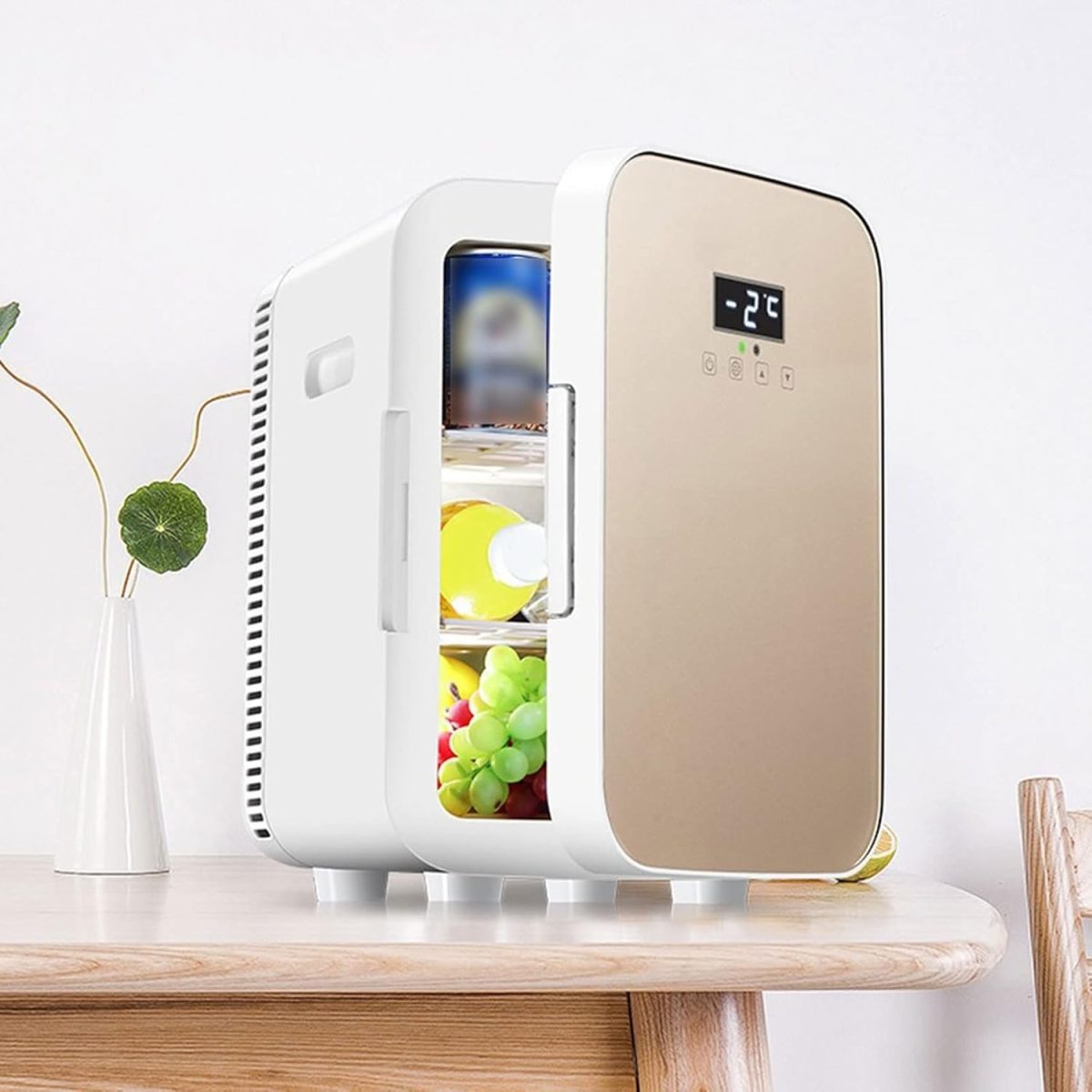 ⁦DDCVFREE Mini fridge Mini Fridge 13.5L Can Portable Personal Small Refrigerator Compact Cooler And Warmer For Food Bedroom Dorm Office Car⁩ - الصورة ⁦7⁩