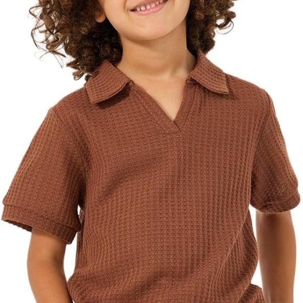 Styli Boys Textured Knit Regular Fit Polo Neck T-Shirt