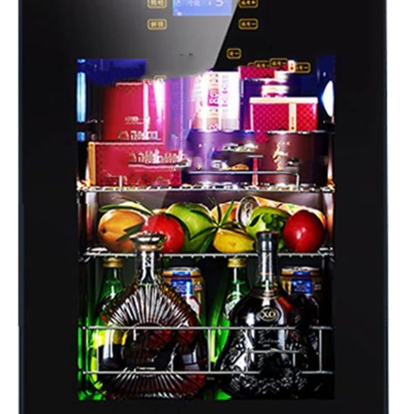 Avcbno Wine cooler 62L Refrigerator Cold Storage Fridge Wine Glass Transparent Door Drink Tea Degree C Food Sample Cabinetn