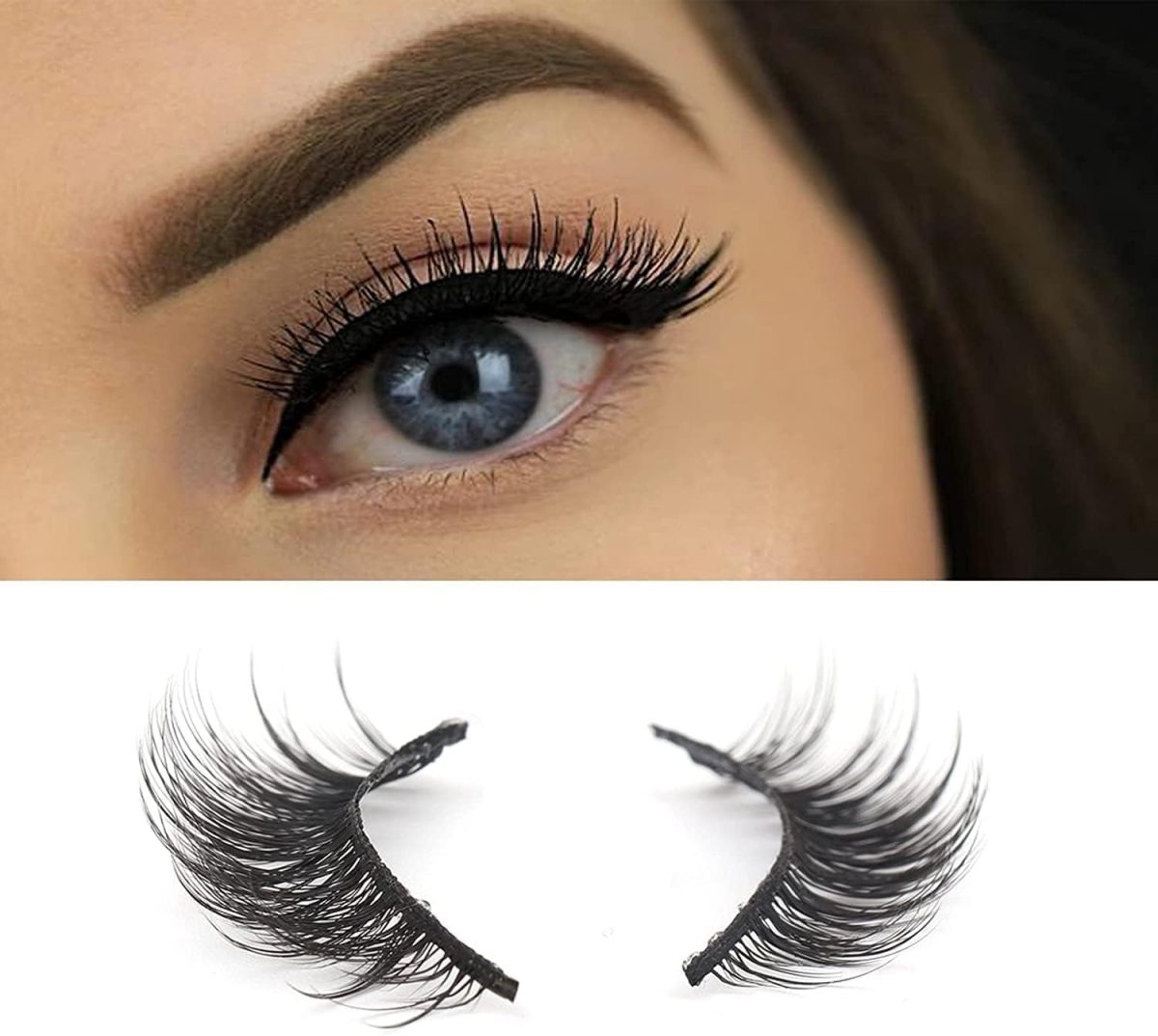 ⁦NALACAL False Eyelashes, 20 Pairs Natural 3D Fluffy Lashes Pack 20MM Dramatic Thick Long Faux Mink Eyelashes Bulk Wispy Strip Fake Eyelashes⁩ - الصورة ⁦2⁩