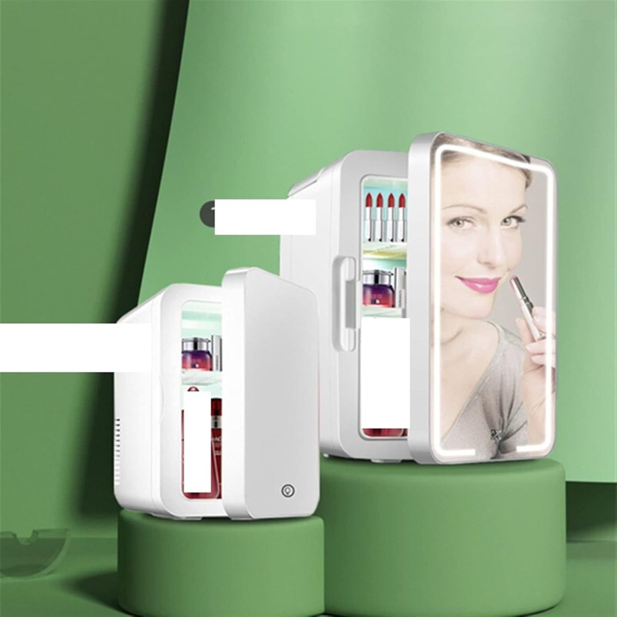 ⁦EIOZIEEY Beverage refrigerator Beauty Mirror Cosmetics Refrigerator Fruit Beverage Refrigerator Student Dormitory Refrigerator Skin Care Products⁩ - الصورة ⁦3⁩