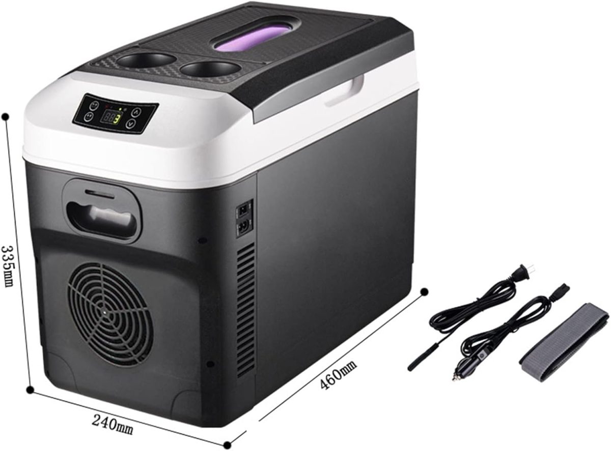 ⁦Avcbno Compact refrigerator 15L Car Home Mini Refrigerator Portable Food Drink Freezer Cooler Outdoor Picnic Food Cooling Warming Fridge⁩ - الصورة ⁦3⁩