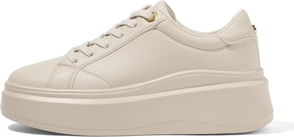 LUCKY STEP Women's Platform Fashion Sneakers Faux Leather Classic Tennis Shoes Low Top Casual Walking Shoes