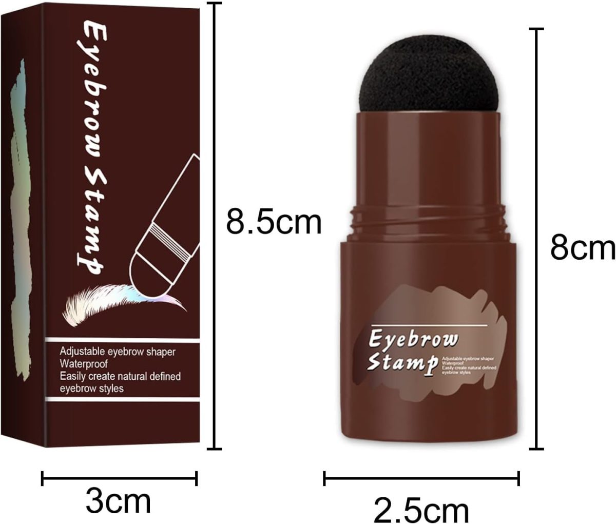⁦Eyebrow Stamp Stencil kit，Brow Stamp Kit,One Step Eyebrow Stamp Kit，with 10 Reusable Eyebrow Stencil and 2 Eyebrow Brushes (Black)⁩ - الصورة ⁦6⁩