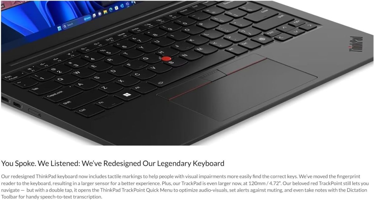 ⁦Lenovo Gen 12 ThinkPad X1 Carbon 21KC004AUS Laptop with Intel Ultra 7 165U vPro Processor, 14" WUXGA Touchscreen, 32GB RAM, 1TB SSD, FHD+ IR+ RGB Camera, and Windows 11 Pro⁩ - الصورة ⁦2⁩