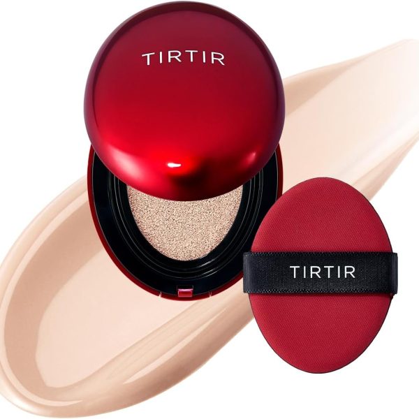 [xMini Sizex] TIRTIR Mask Fit Red Cushion Foundation | Long-Lasting, Lightweight, Buildable Coverage, Semi-Matte Finish, Korean Cushion Foundation (17C Porcelain, 0.15 Fl Oz)