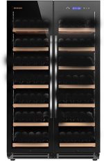 Avcbno Wine cooler Best Selling French Side By Side Glass Door No-frost Stainless Steel Custom Wine Fridge