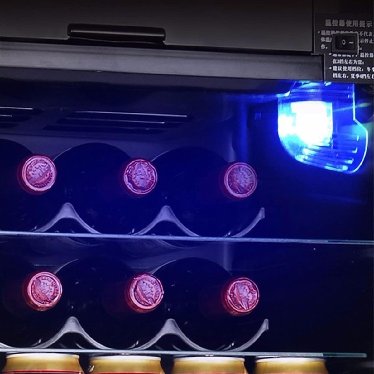 ⁦Avcbno Wine cooler Fresh Chilled Household Refrigerator Small Glass Wine Storage Cabinet Commercial Vertical Freezer Refrigerator⁩ - الصورة ⁦3⁩
