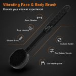 ⁦ADTC Manual Men's Back Shaver and Electric Back Scrubber Fit, Back Shaver for Men with Electric Back Scrubber for Shower-Includes 6 Safety Shave Heads and Ergonomic Handle for Exfoliating and Massage⁩ - الصورة ⁦3⁩