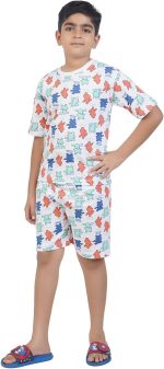 ⁦T2F Boys BYS-TSRT-SHRTS-01 DropShoulder Tshirt and Shorts Set (pack of 3)⁩ - الصورة ⁦6⁩