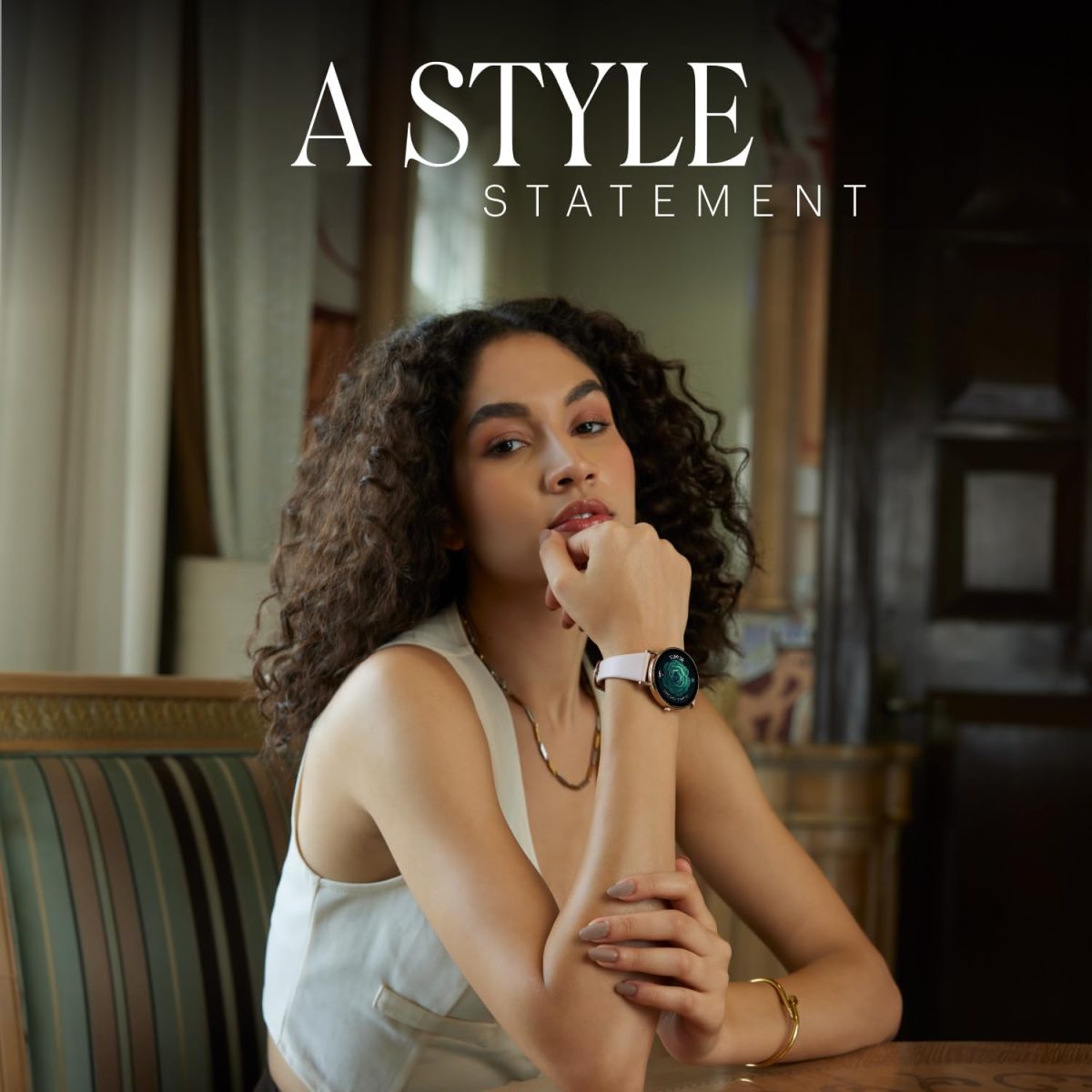 ⁦Noise Diva 2 Fashion Smart Watch for Women - Sleekest Dial, 36mm AMOLED Display, Improved Female Cycle Tracker, BT Calling, Sleep Tracking, AI Voice Assistant, Password Protection-Rose Link⁩ - الصورة ⁦5⁩