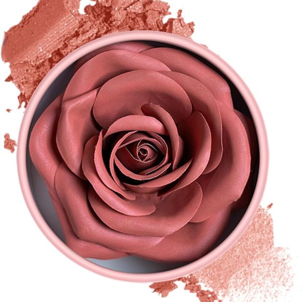 Rose Blush Flower Blush 3D Rose Petal Long-Lasting Lightweight Buildable Rouge Blusher For Cheek Women Girls Parties Gathering Events