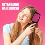 ⁦Curl Defining Brush Vented Hair Brush Hairbrush for Wet & Dry Hair For Women and Men Less Pulling Pain-Free Brushing (Glitter Rose)⁩ - الصورة ⁦5⁩