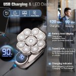 ⁦9D Electric Head Shaver for Bald Men, Upgraded 6-in-1 Head Shaver for Bald Men, Waterproof Wet/Dry Grooming Kit Electric Shaver for Men, Cordless Rechargeable Bald Head Razor for Home&Travel Gift⁩ - الصورة ⁦5⁩