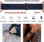 ⁦Duomama Adjustable Nylon Solo Loop Watch Bands for Men - Compatible with 22mm - Quick Release Replacement Wristband - Stretchy Fabric Braided Sport Elastic Straps⁩ - الصورة ⁦7⁩