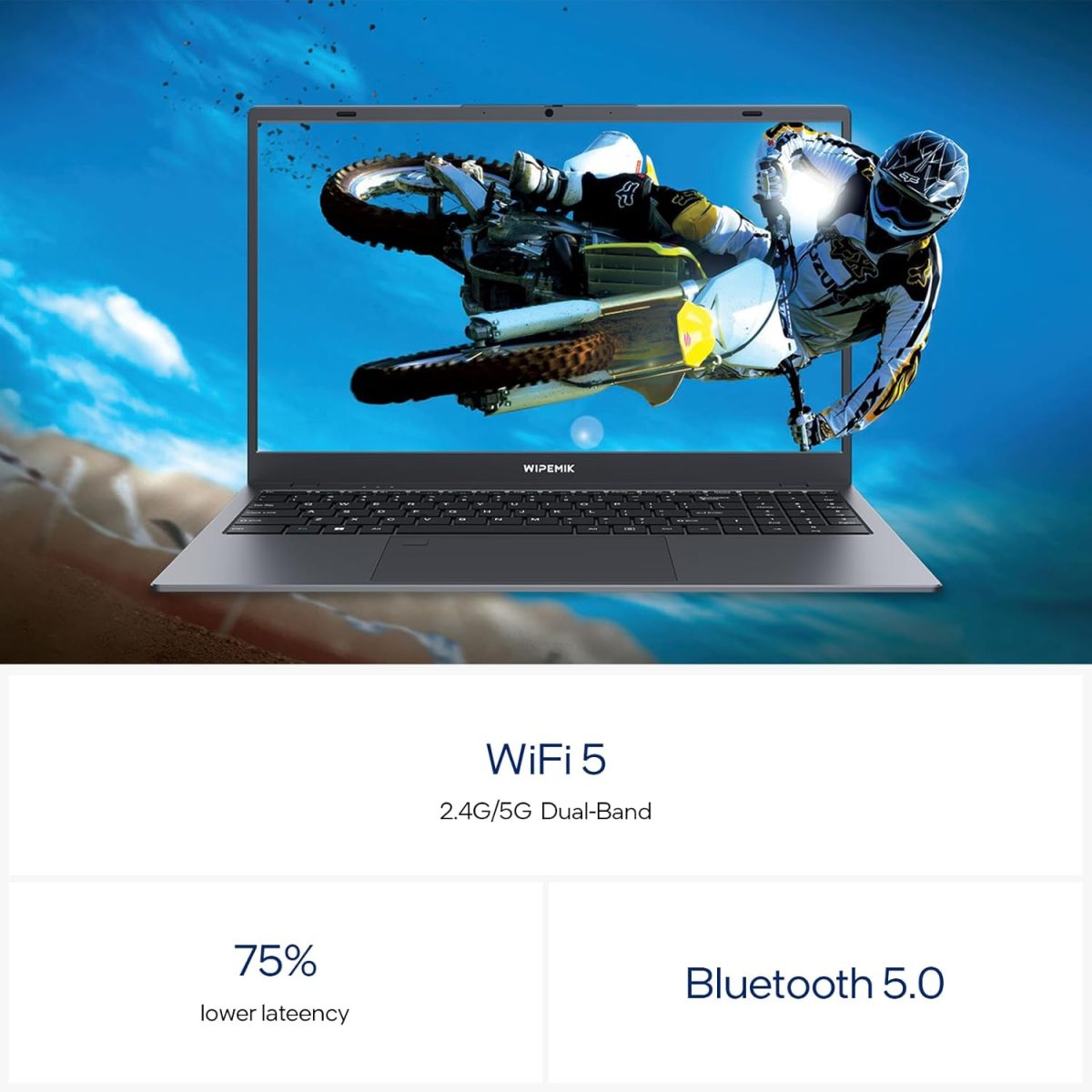 ⁦WIPEMIK Laptop Computer, 12GB LPDDR5 RAM Laptop 1TB SSD, Quad-Core N95, 15.6 Inch 1080P IPS Display Win11 Pro Laptops, WiFi 5, BT 5.0, Fingerprint, USB Type-C⁩ - الصورة ⁦6⁩
