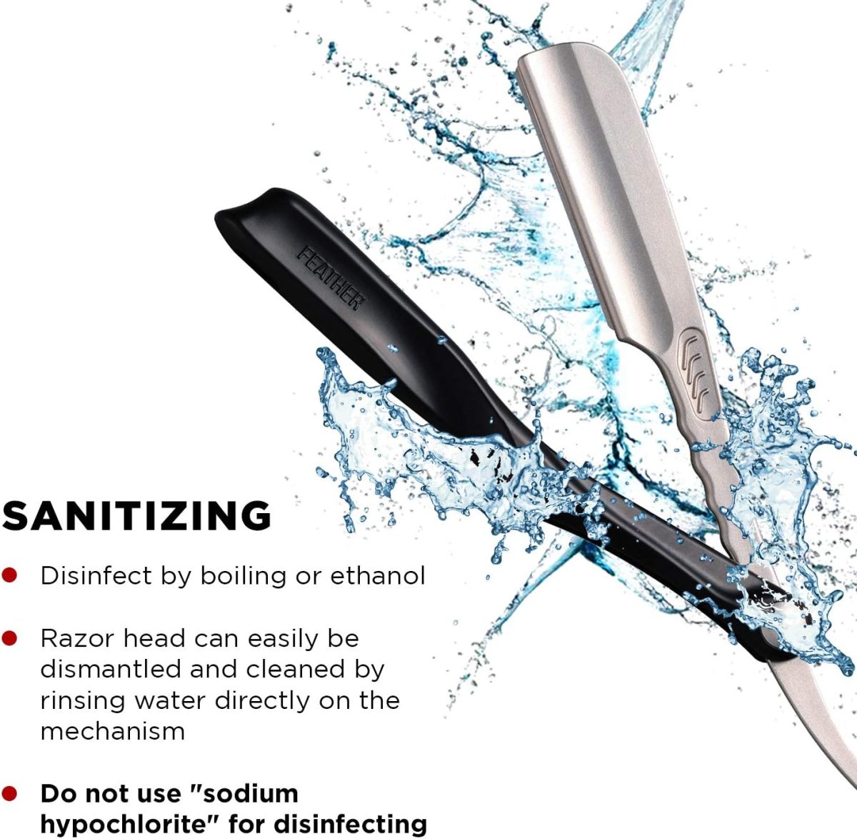⁦Feather Black SS Folding Handle Razor⁩ - الصورة ⁦9⁩