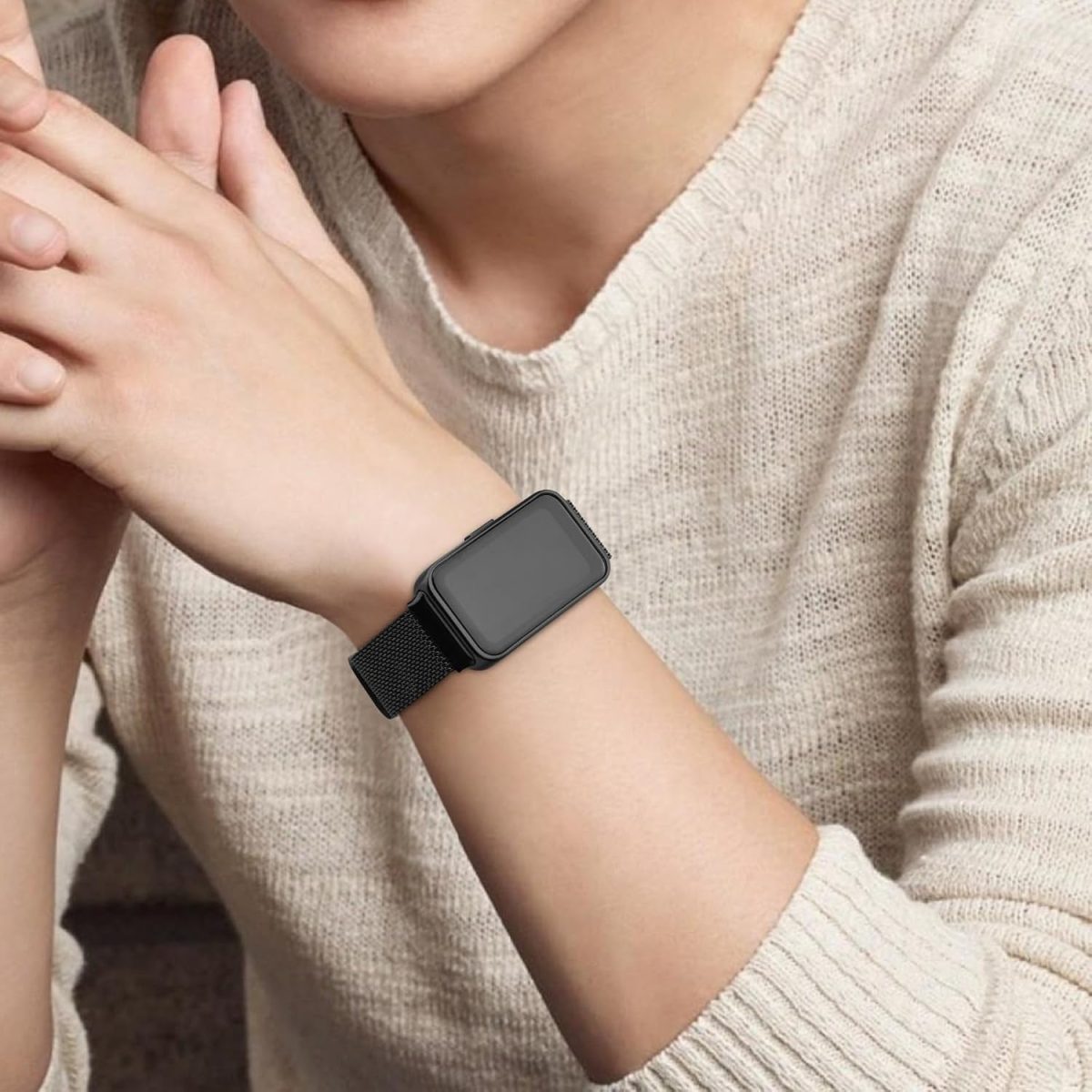 ⁦Metal Strap for Huawei Band 9/Huawei Band 8 Strap, Adjustable Stainless Steel Strap with Magnetic Buckle for Huawei Band 9/8 Band Women Men⁩ - الصورة ⁦6⁩