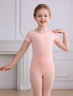 ⁦MdnMd Girls Ballet Leotards Skirt Tights Combo Toddler Ballerina Dance Dresses Outfit Removable Soft with Short Sleeve⁩ - الصورة ⁦2⁩