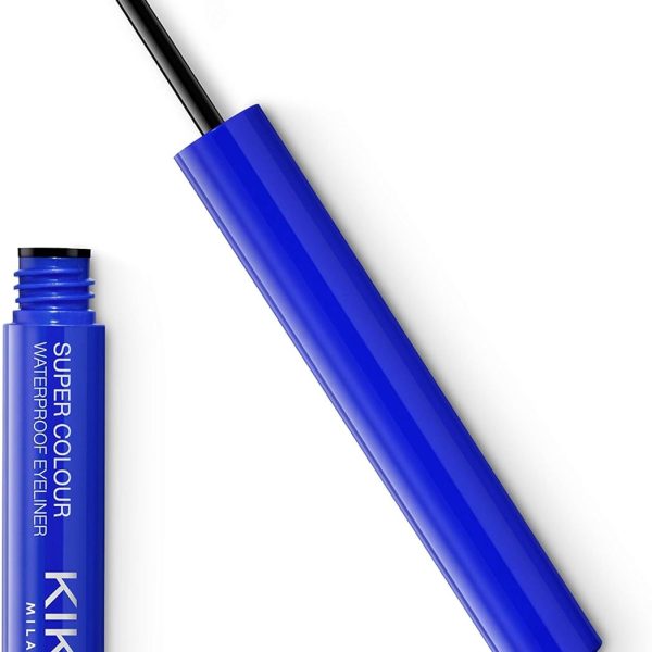 KIKO Milano Super Colour Waterproof Eyeliner 06 | High coverage water-resistant colourful liquid eyeliner, 06 Blue, 1 Count (Pack of 1)
