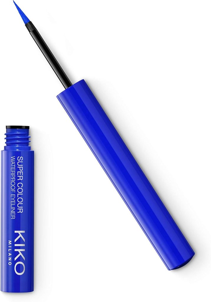 KIKO Milano Super Colour Waterproof Eyeliner 06 | High coverage water-resistant colourful liquid eyeliner, 06 Blue, 1 Count (Pack of 1)