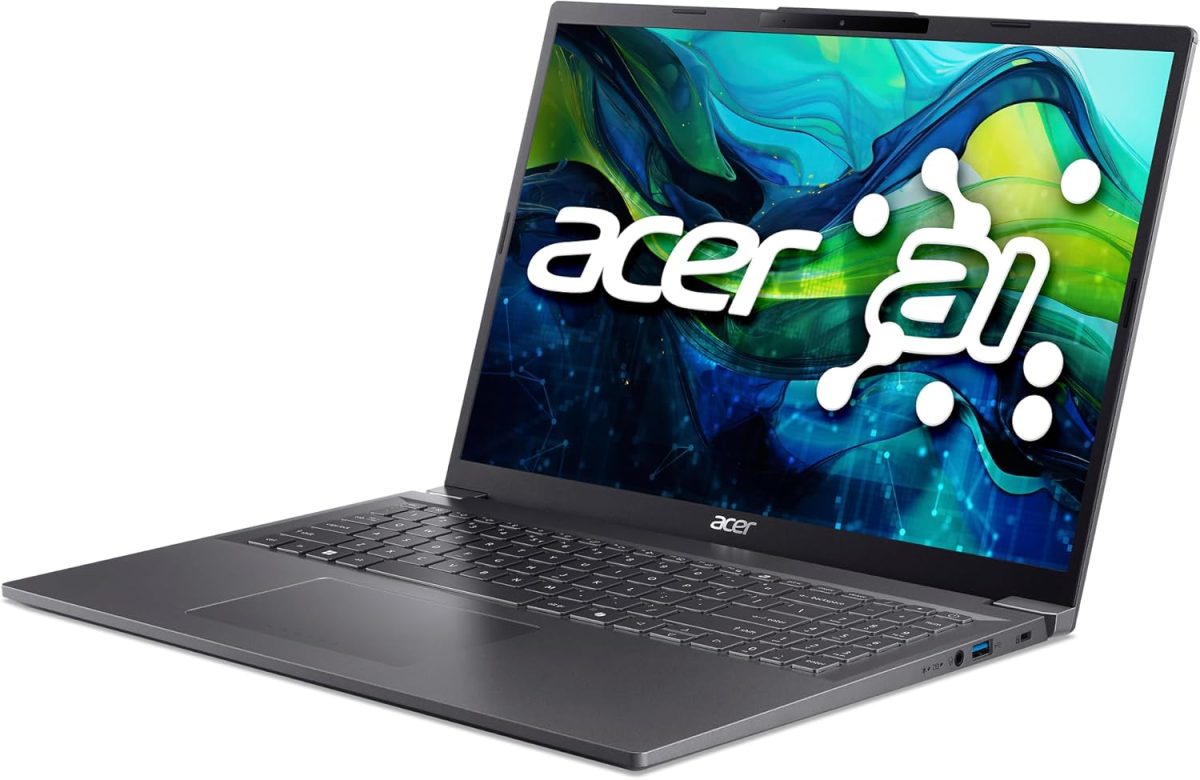 ⁦Acer Aspire 16 AI Ready Laptop | 16" WUXGA 1920 x 1200 IPS Display | Intel Core Ultra 7 Processor 155U | Intel Graphics | 32GB LPDDR5X | 1TB Gen4 SSD | Wi-Fi 6E | Windows 11 Home | A16-71M-767Z⁩ - الصورة ⁦4⁩