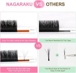 ⁦NAGARAKU Easy Fan Lashes 2D~20D Self-Fan Automatic Bloom Bouquet Eyelash Extension Russian Natural Volume Technique Touffe Lashes Easy Unfold Easy Fanning Eyelash Black (0.05C 8-15mm)⁩ - الصورة ⁦6⁩