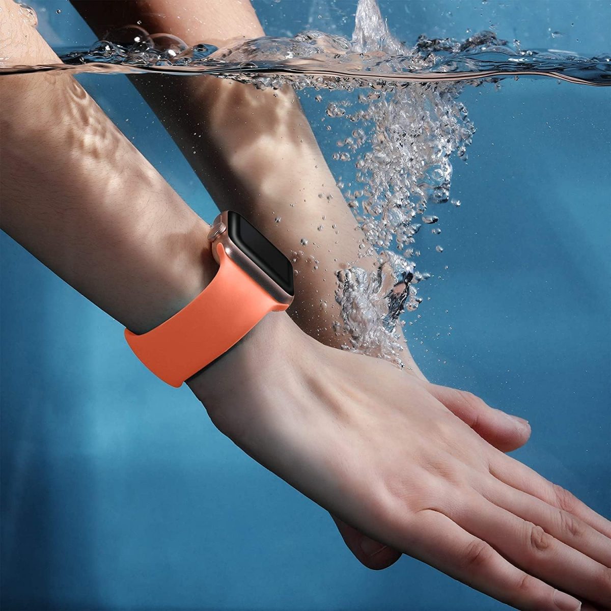 ⁦6 Pack Sport Bands Compatible with Apple Watch Band 42mm 44mm 45mm, Soft Silicone Waterproof Strap Wristbands Compatible with iWatch Apple Watch Series 7 6 5 4 3 2 1 SE⁩ - الصورة ⁦4⁩