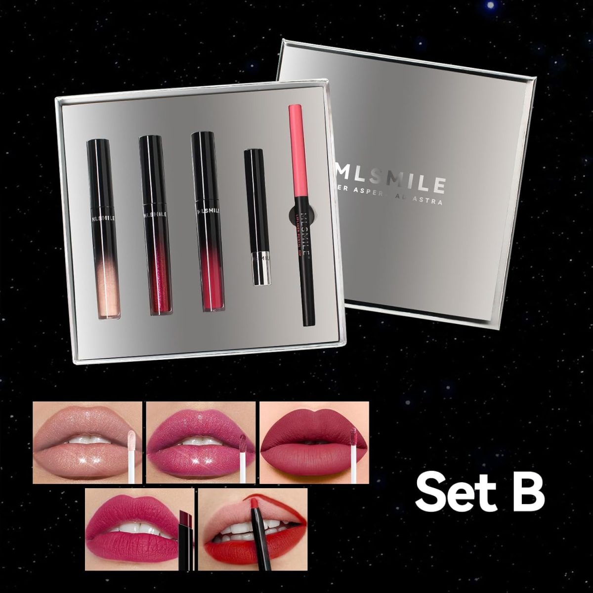 ⁦Luxury 5-Piece Lip Makeup Set - Velvet Matte Lipstick, Waterproof Long-Lasting Lip Gloss, Silky Smooth Lip Liner, Full Coverage Lipstick, Sexy Color, Perfect for Everyday Wear & Special Occasions⁩ - الصورة ⁦6⁩