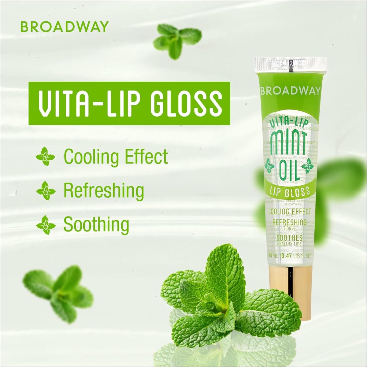 ⁦Kiss Broadway Clear Lip Gloss (Mint, Coconut, Rosehip Oil), Pack Of 6⁩ - الصورة ⁦2⁩