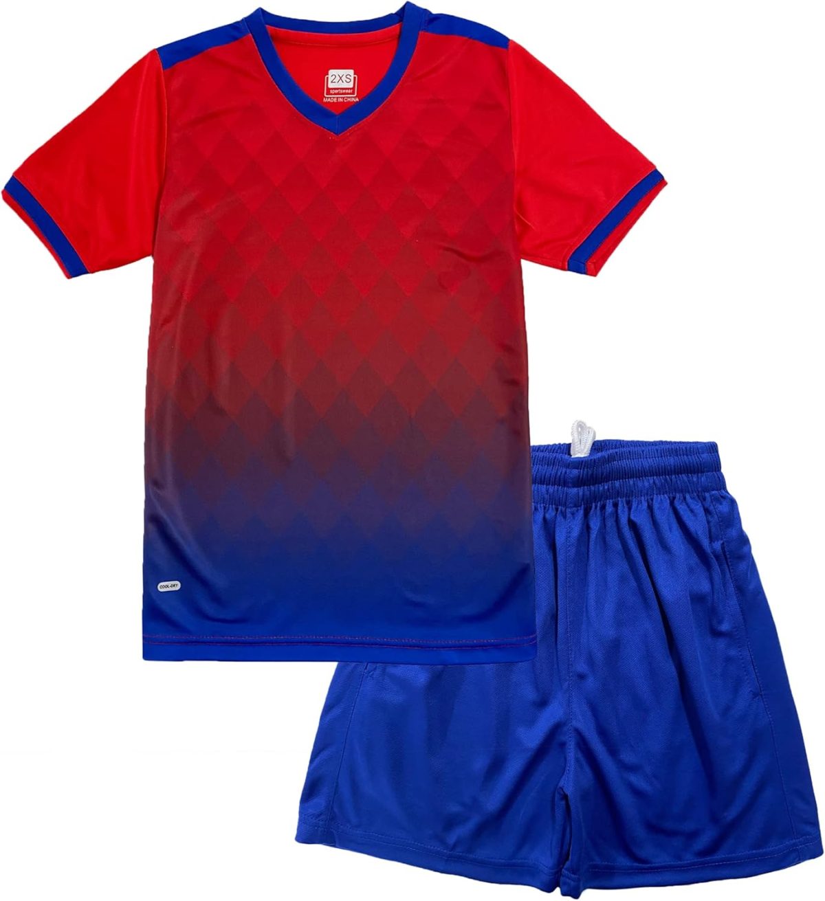 Mouniubull Boys Quick Dry Short Sleeve T-shirt and Mesh Shorts Soccer Set-H