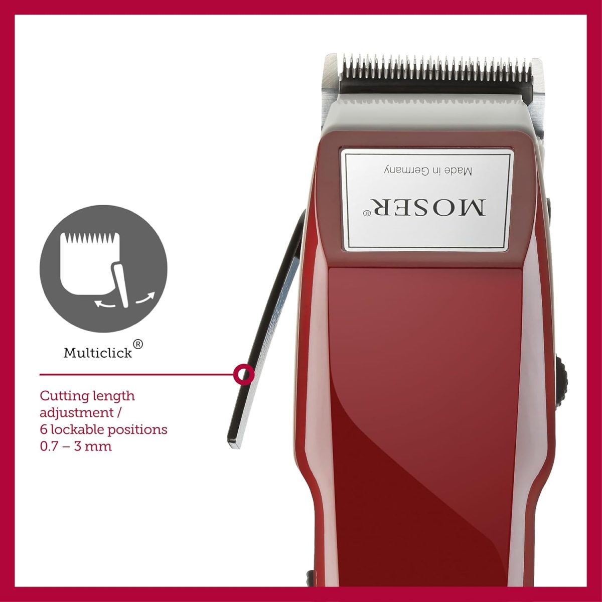 ⁦Moser 1400-0150, Professional Corded Hair Clipper, Burgandy (Pack of 1)⁩ - الصورة ⁦3⁩
