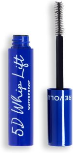 Makeup Revolution 5D Whip Lift Waterproof Mascara, Maximum Lift, Length & Volume, Long-Lasting, Smudge Resistant, Black, 12 ml