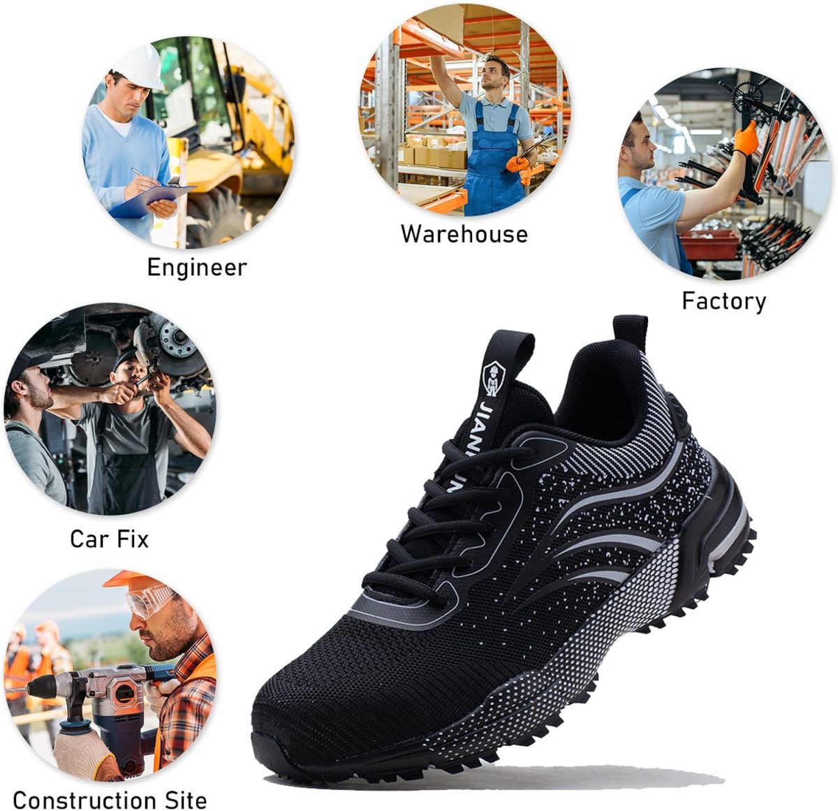 ⁦Steel Toe Safety for Men Lightweight Work Sneaker Comfortable Puncture Proof And Fashion For Work.⁩ - الصورة ⁦7⁩
