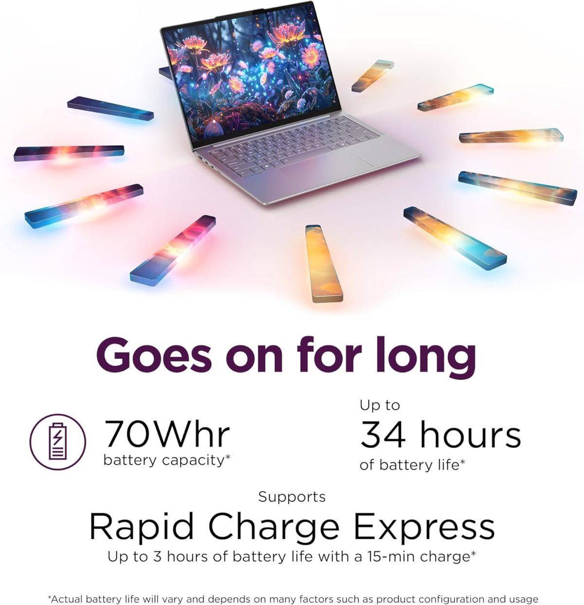 ⁦Lenovo Slim 7i - 2025 - Lightweight Laptop - 14" WUXGA Touchscreen Display - 16GB Memory - 1 TB Storage - Core Ultra 7 - Windows 11 Pro - Luna Grey⁩ - الصورة ⁦4⁩