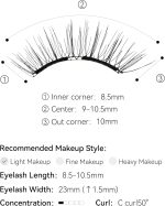 ⁦WOSADO Magnetic Eyelashes with Applicator Kit, No.1 Silky Black II, Reusable Magnetic lashes with applicator, Glue-free False Lashes, Waterproof, Lightweight, Suit for Natural Makeup⁩ - الصورة ⁦3⁩