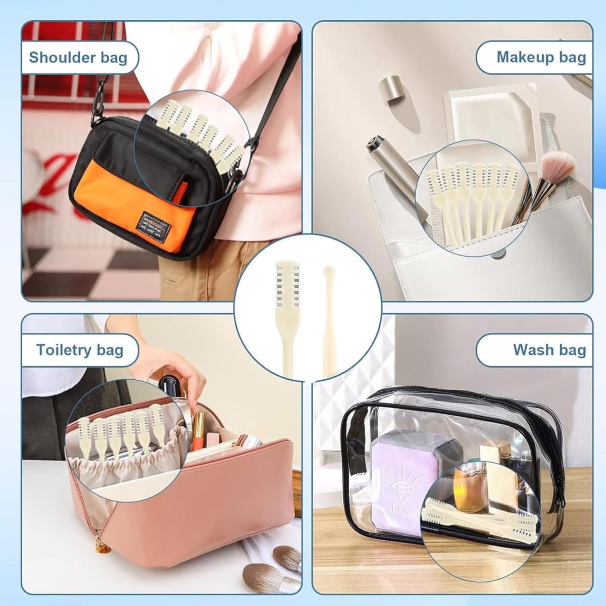 ⁦10 Pcs Double-Sided Nose Hair Trimmer, Head Nose Hair Cutter, Tail Ear Picker, 2-in-1 Manual Nose Hair Cutter with Ear Picker, Nostril Hair Remover Tool,Portable and Convenient, Washable⁩ - الصورة ⁦5⁩