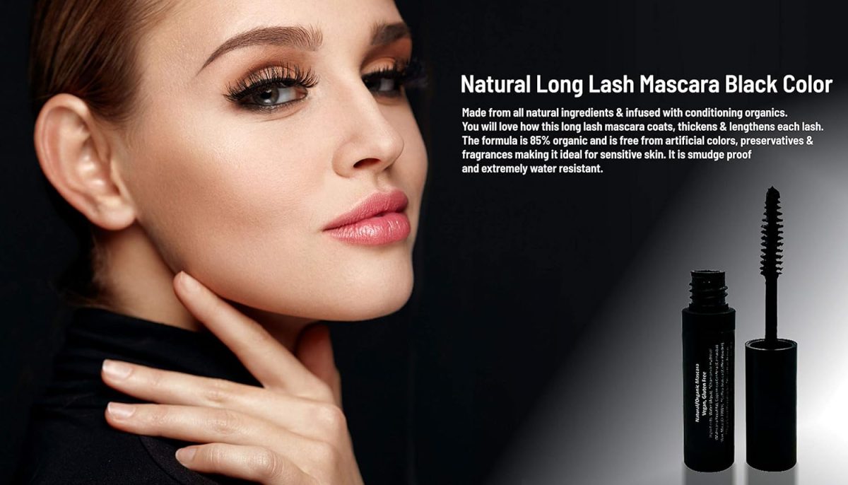 ⁦Mom's Secret 100% Natural Mascara Black, Organic, Vegan, Paraben & Gluten Free, Strengthens & Volumes, Stays on all day, Made in the USA, 0.25 ounce⁩ - الصورة ⁦2⁩